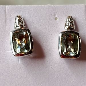 Prasiolite (Green Amethyst) Sterling Silver Earrings